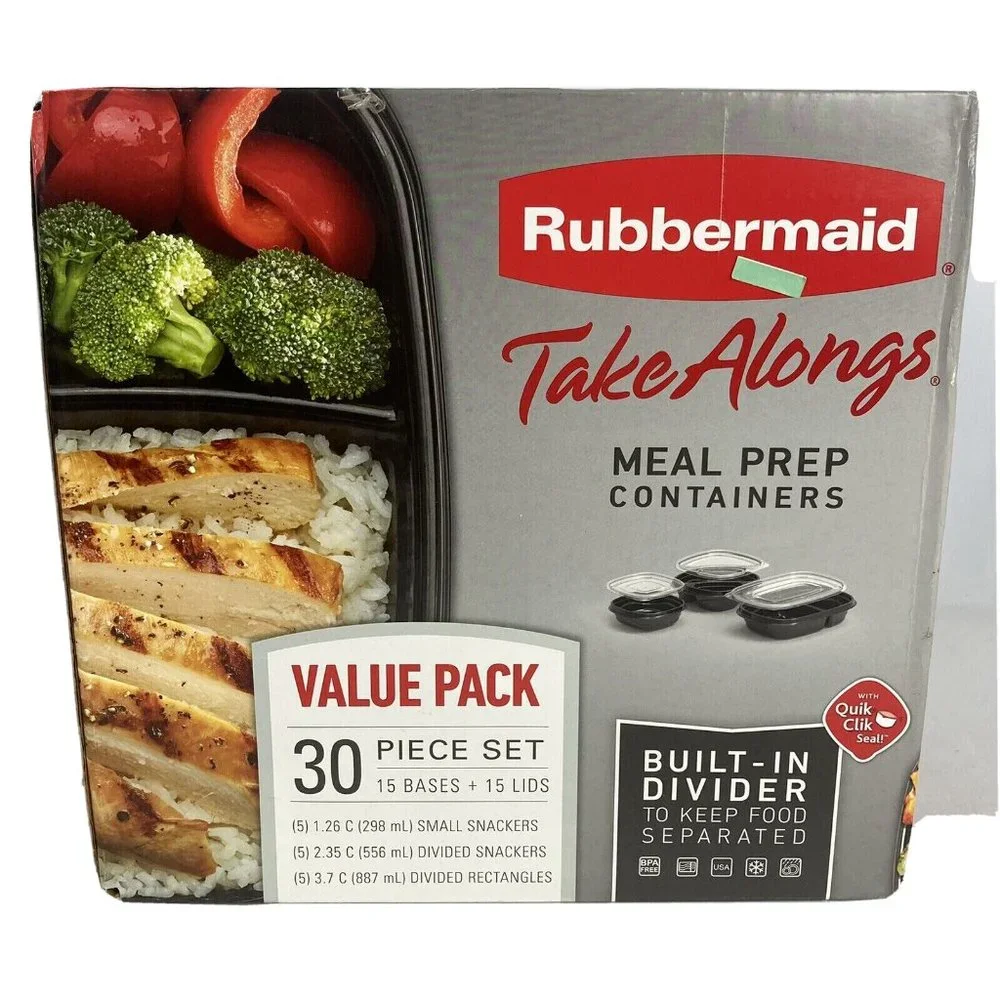Rubbermaid Take Alongs Meal Prep Containers Value Packs 30 Pc